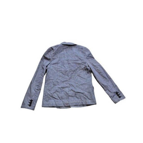 Mini Boden Jacket Boys Size 11/12 Large Blazer Striped Lined Preppy Blue/White - Picture 3 of 9